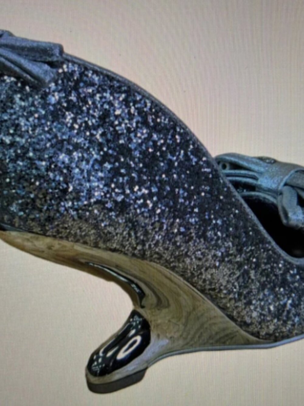 Irregular choice silver sparkling no heel shoe - unique shoes size 39